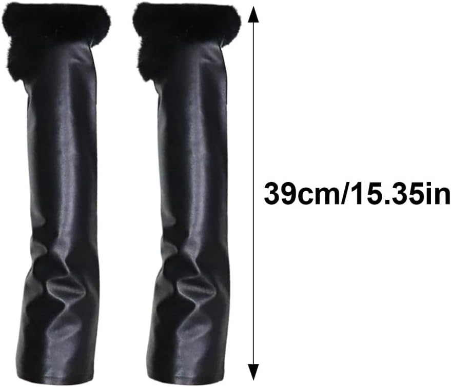 Winter Arm Warmers for Women, 15.35in Fingerless Wrist Sleeve for Outdoor, Black