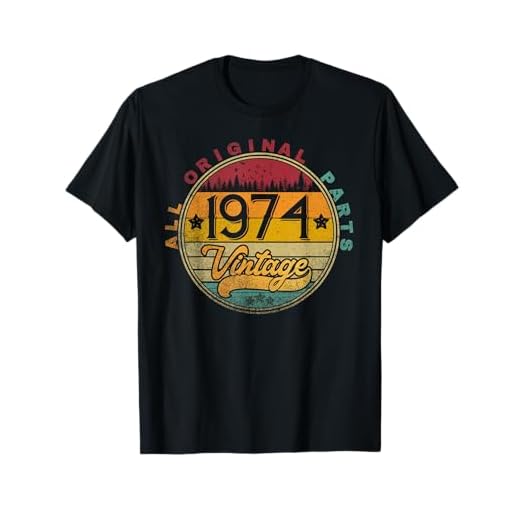 Vintage 1974 - Regalo de cumpleaños retro para hombre y mujer Camiseta