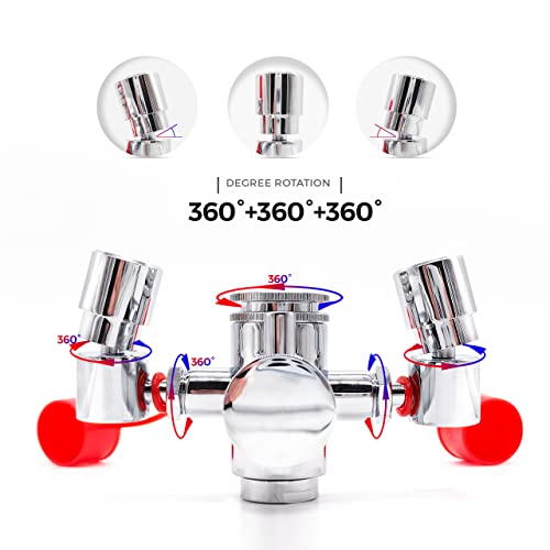 360° Swivel Eye Wash Station - Faucet Mounted Eye Wash Station Sink Attachment, Emergency Eye Wash Faucet with 5 Sink Adapters, Multi-Angle Rotating Eye Washer Station, Eye Wash Adapter for Faucet