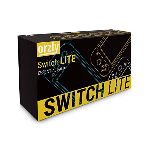 Image of Orzly Switch Lite Accessories Bundle - Case & Screen Protector for Nintendo Switch Lite Console, USB Cable, Games Holder, Comfort Grip Case, Headphones, Thumb-Grip Pack & more (Orzly Gift Pack - Grey)