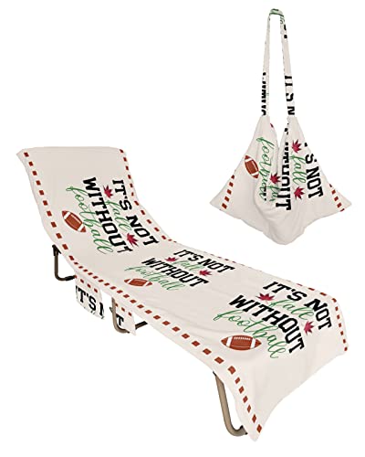 Football Beach Chair Towel Covers for Chaise Lounge with Side Pocket, Soft Plush Pool Towels Cover for Patio Sunbathing Outdoor 29''x85'' Kids Sports Game Boys Sports Competition