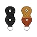 Guitar Picks Holder Case - Leather Keychain Plectrum Key Fob Cases Bag (2 Pack - black,brown)