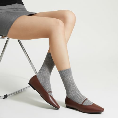 Trary Mary Jane Ballet Flats for Women - Comfortable Closed Toe Shoes With Strap2