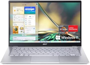 Swift 3 SF314-44-R3ZM Laptop | 14" Full HD IPS | 100% sRGB | AMD Ryzen 5 5625U Hexa-Core Processor | AMD Radeon Graphics | 16GB LPDDR4X | 512GB SSD | Wi-Fi 6E | Backlit Keyboard | Windows 11