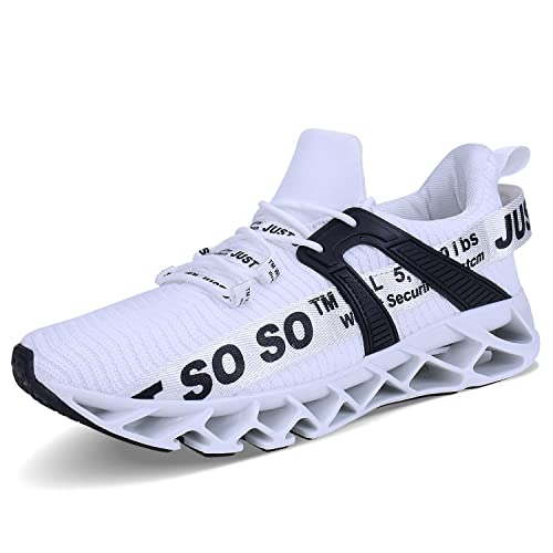 Mens Running Shoes Non Slip Athletic Walking Blade Type Sneakers White,Us 9 #TOP3