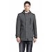 KUDORO Herren Wintermantel Wolle Kurzmantel mit Kapuze Wollmantel Mittellang Slim Fit für Business Freizeit Peacoat Casual(Grau,M)