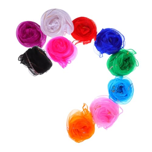 10pcs Soft Gauze Dance Scarves for Multicolor Juggling Handkerchiefs for Preschool Performances Parties and Creative Activities