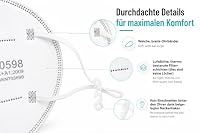 SIMPLECASE 40 X, FFP2 Masken, CE Zertifiziert von offiziell benannter Stelle CE2834/0598, Atemschutzmaske, Partikelfiltermaske, 1 Packung (40 Stück), Weiß – Ansicht 5