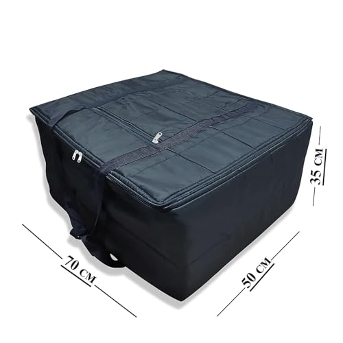 Image of Peafowl Double Bed Blanket Bag Cover /Saree Bag With Water Proof Dust Proof /King Size Blanket Cover Jumbo Bag (Black)
