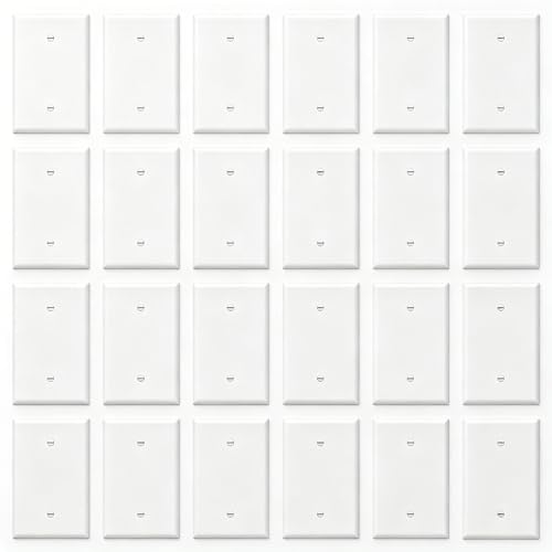 ZEFTV Over-Size Blank Wall Plates 1-Gang 5.5" x 3.5" blank Switch Outlet Electrical Cover Plate Unbreakable Thermoplastic Faceplate for Light Receptacle Outlet Switch, White (20 Pack)