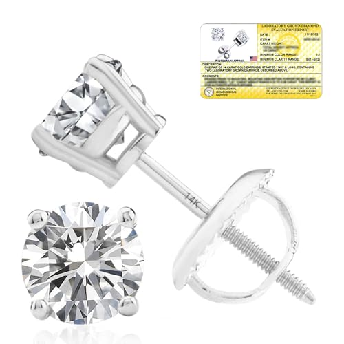 MAX + STONE 1 Carat Lab Grown Diamond Stud Earrings