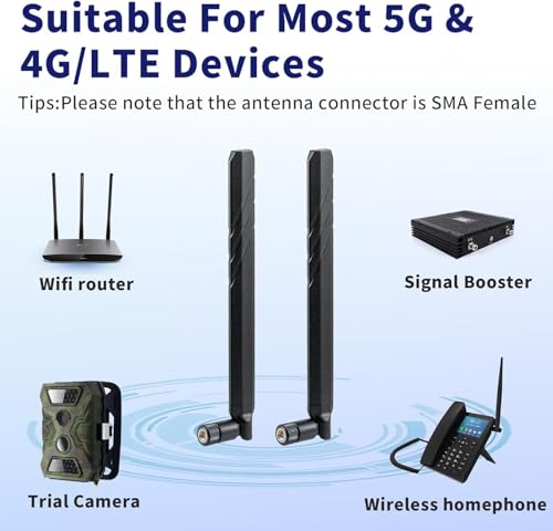 4G LTE 5G Antenna, 600-6000MHz Wide-Band, 10dBi SMA Male Connector, 2-Pack,Supaerial - Image 3