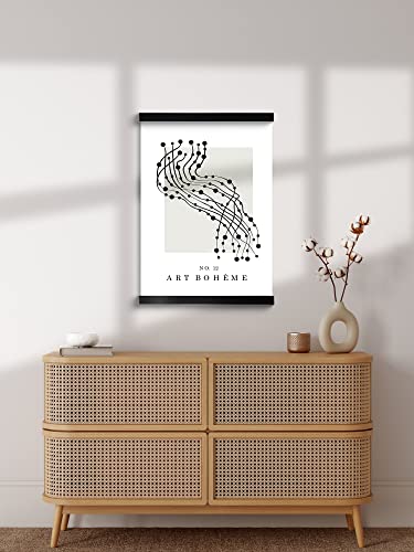 Framed Abstract Wall Art For Living Room - Black And White Wall Art, Abstract Wall Art On Canvas With Modern Magnetic Frames - Stylish Abstract Art For Contemporary And Boho Wall Decor, 20''X27'' Wall Art #TOP3