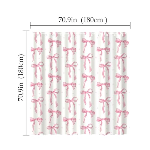 Rideau de douche imperméable 180cm en polyester motif nœud papillon - 4
