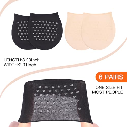 MANZI Womens Toe Topper Socks with Invisible SlingBack 6 Pairs Low Half Cut No Show Toe Covers for Heels3