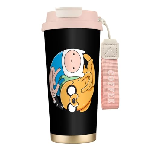 タンブラー アドベンチャータイム グッズ 水筒 コーヒーカップ コンビニカップ ステンレスボトル 保温保冷 ストロー付き 持ち運び 直接ドリップ 大容量 おしゃれ プレゼント