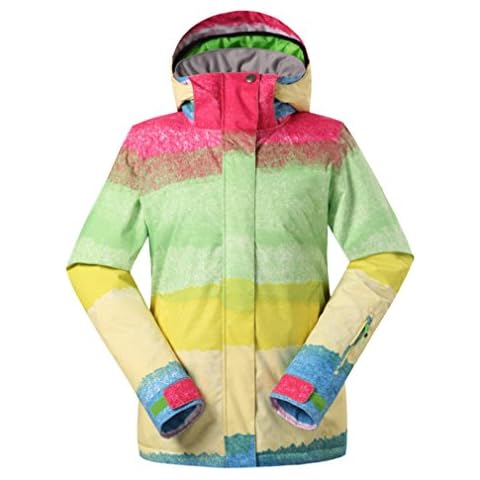 GSOU SNOW Women's Outdoor Winter Sport Skiing Snowboarding Jacket Ladies Waterproof Windproof Hooded Padded Snow Coat (Small, Yellow015) Cover