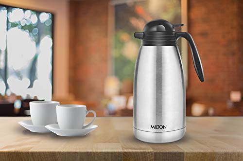 Milton-Thermosteel-Carafe-Classic-TeaCoffee-Pot-2000-Ml-Milton-Thermosteel-Carafe-Flask-Tea-Coffee-Pot-2000-Ml-Silver Milton Thermosteel Carafe Classic Tea/Coffee Pot (2000 Ml) & Thermosteel Carafe Flask Tea/ Coffee Pot, 2000 Ml, Silver…