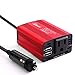 soyond 1 Red 150W Car Power Inverter DC 12V to 110V AC Converter 3.1A Dual USB Charger