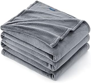 Bedsure Fleece Bed Blankets Queen Size Grey - Soft Lightweight Plush Fuzzy Cozy Luxury Blanket Microfiber, 90x90 inches