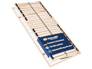 Betten-ABC - 7-Zonen-Lattenrost Madera mit Bettkastenfunktion - 90x200cm - Lieferung per Spedition - Öffnung nach Rechts - Schulter- und Beckenkomfortzone - hergestellt aus Schicht- & Buchenholz