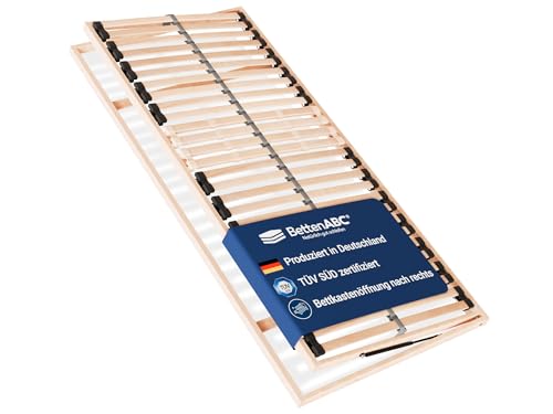 Betten-ABC - 7-Zonen-Lattenrost Madera mit Bettkastenfunktion - 90x200cm - Lieferung per Spedition - Öffnung nach Rechts - Schulter- und Beckenkomfortzone - hergestellt aus Schicht- & Buchenholz