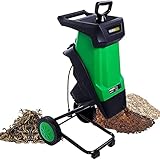 Potente amoladora de jardín: equipada con un potente motor de cobre puro de 15 A / 2400 W, nuestra amoladora de cuchillos eléctrica puede triturar fácilmente ramas y arbustos de hasta 1,57 pulgadas de diámetro. Los materiales triturados son especialmente útiles para cubrir camas de jardín.