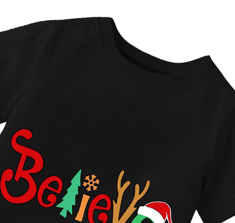 Boys Girls Toddler Kids Shirts Short Sleeve Holiday Tee Boys Clothes Reindeer Merry Christmas T-Shirts4