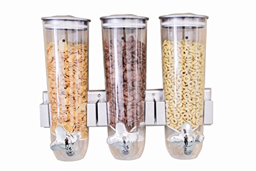 United Entertainment - Dispensador de cereais/dispensador de cereais/dispensador triplo com suporte de parede para cereais, cereais e cereais, 41 x 13,5 x 32 cm