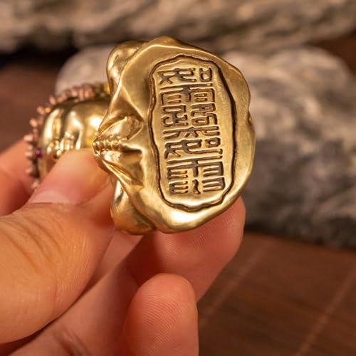Statuette bouddhiste cuivre ornement Bouddha compact solide de bureau - 5