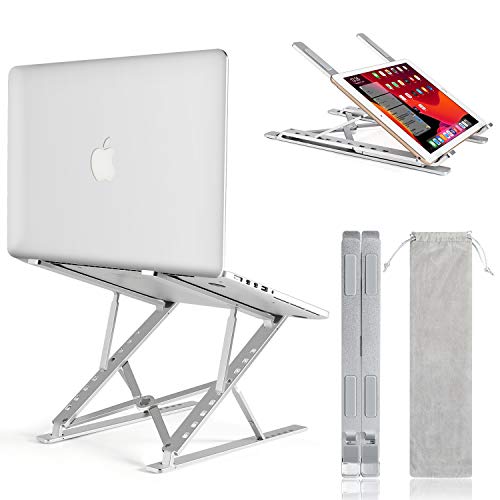 Laptop Stand, Two-Layer Adjustable Height Laptop Holder, The Latest Portable Desktop Computer Stand Compatible with MacBook Air Pro, Dell XPS, HP, Lenovo More Laptops Under 17 inches (A-White)