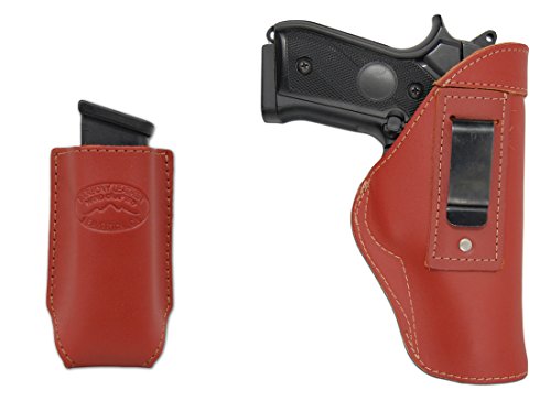 Barsony New Burgundy Leather Gun IWB Holster + Magazine Pouch for Steyr GB Model M& S Right
