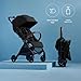 Silver Cross Jet 5 - Full Size TSA Approved Infant & Toddler Travel Stroller - Lightweight, Compact & Easy to Fold, with All-Terrain Wheels and One Hand Full Flat Recline (Space Black)