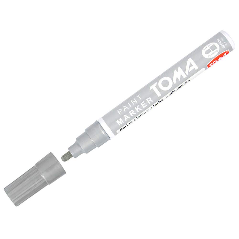 SolaDirect Marker Pen Universal Waterproof Permanent Oil Based Paint for Car Tyres, Arts & Crafts (Silver)