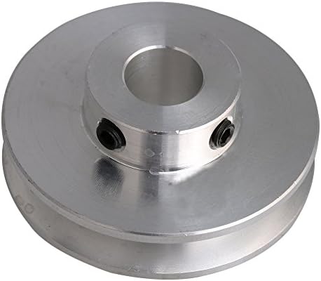 BQLZR 41x16x10MM Silver Aluminum Alloy Single Groove 10MM Fixed Bore Pulley for Motor Shaft 3-5MM PU Round Belt