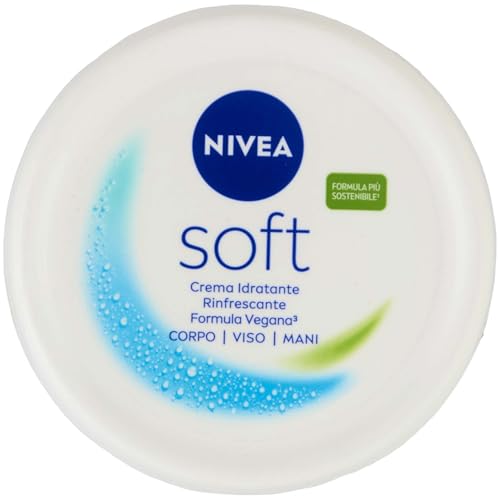 NIVEA Crema suave multiusos, 1 x 300 ml, crema hidratante y refrescante para cara, cuerpo y manos, absorción rápida, enriquecida con vitamina E y aceite de jojoba