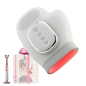 Hand Massager with Heat and Compression, Cordless Hand Massager, Finger Massager, 3 Massage 4 Temperatures 5 Compression Models, Ideal Gift for Women, Men
