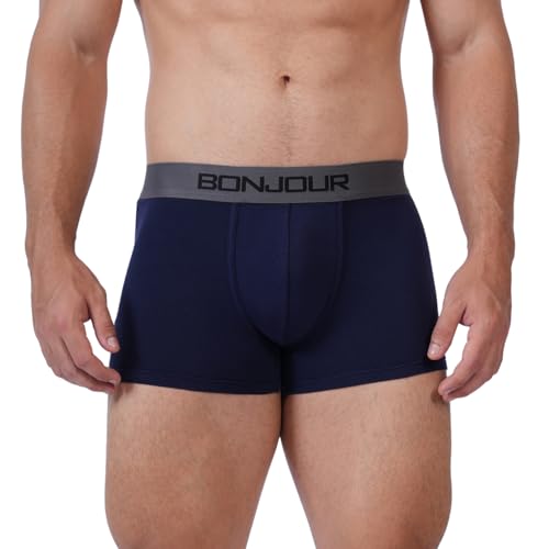 Image of Bonjour Men's Cotton Comfort Trunk - Soft Breathable Everyday Underwear (Pack of 1)