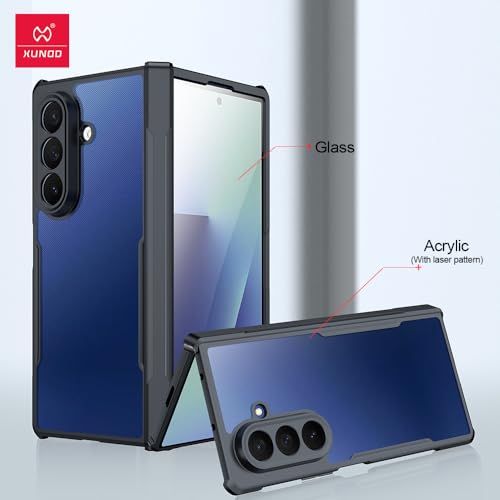 Image of PRITO Compatible for Samsung Galaxy Z Fold 7 Case - Clear Beatle Slim Phone Case with Hard Pc Back, Soft TPU Edges, Hinge, Non-Yellowing, Shockproof Protective Cover for Z Fold 7