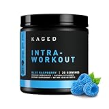 Kaged Intra-Workout Powder In-Kaged BCAAs, L-Citrulline & Beta-Alanine for Endurance 124mg Organic PurCaf Caffeine Coconut Water Powder 20 Servings Blue Raspberry