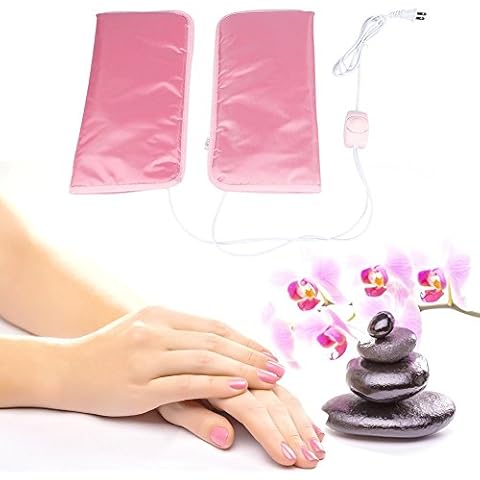 Yuehuam Electric Heated Mittens Gloves for Paraffin Hand Wax Treatment, Nail Art Manicure Warmer Mittens, Professional SPA Mitts for Women Beauty Treatment Cover