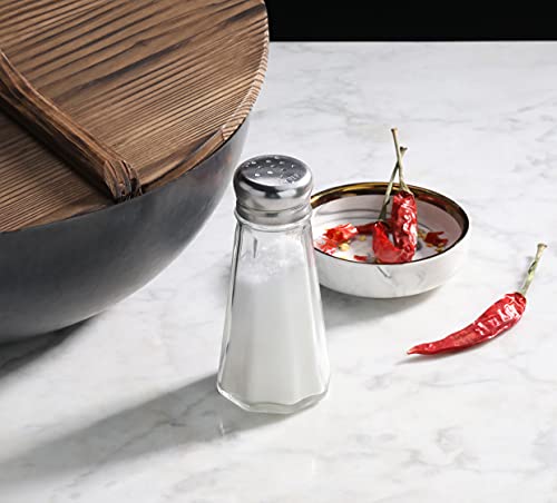 image for New Star Foodservice 531964 Glass Salt and Pepper Shaker with Stainles