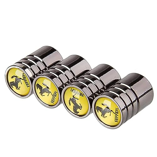 LNHZX 4 Uds Tapas de válvula de Coche para Ferrari California 430 F12 458 488 812 F8 456, Cubierta de válvula hermética de aleación de Aluminio Accesorios