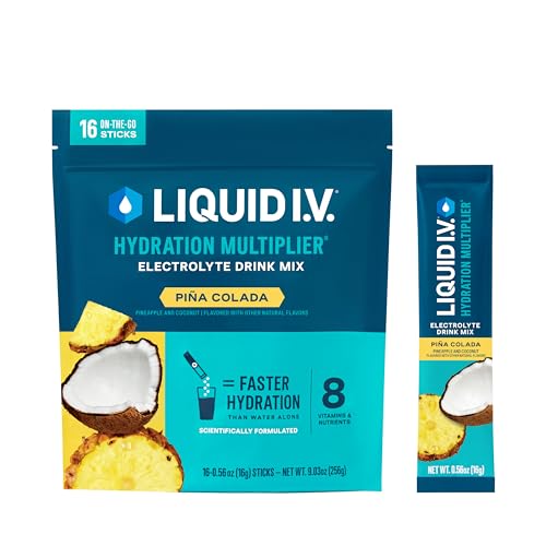 Image of Liquid I.V.® Hydration Multiplier - Pina Colada | Electrolyte Powder Drink Mix | 1 Pack (16 Servings)