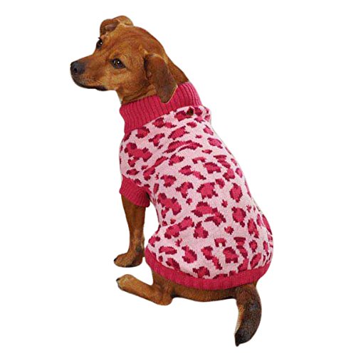 East Side Collection Acrylic Vibrant Leopard Dog Sweater, Teacup
