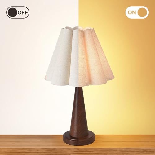 Lámpara de mesa moderna con pantalla lino pétalo 20.5" miniatura 6