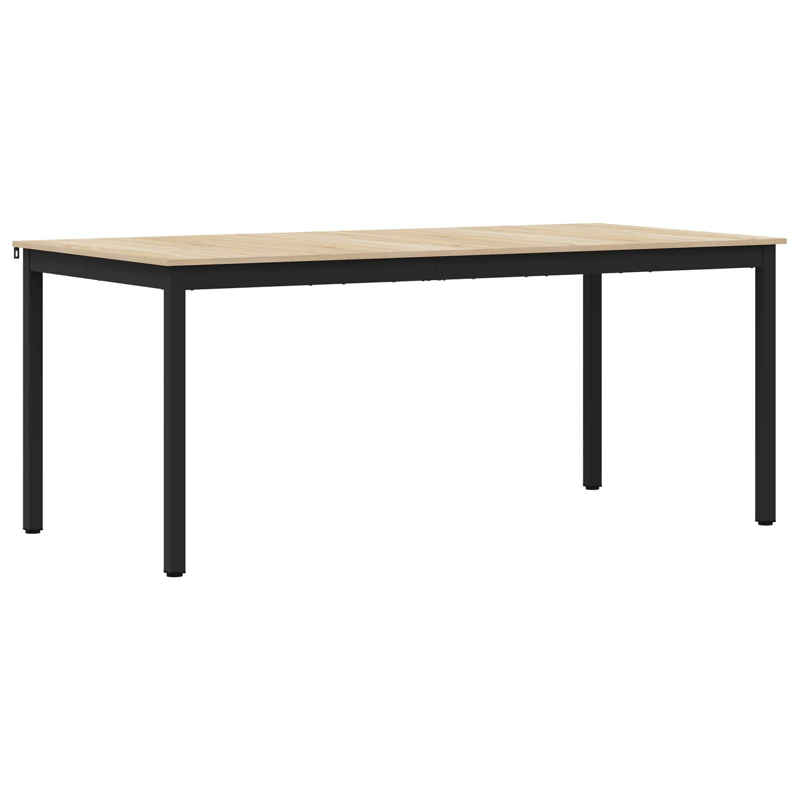Table de salle à manger en bois et métal 180x90cm style moderne