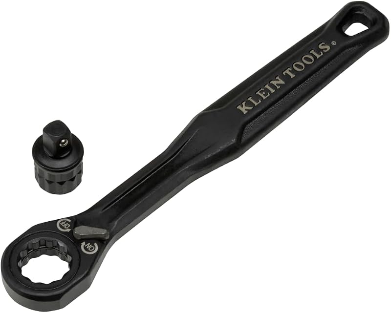 KLEIN TOOLS 65301ADP KNECT (S) Pass Through Ratchet and 1/4-Inch Socket Adapter Set, Compact and Comfortable Hand Tool, Backwards Compatible with 1/4-Inch Square Drive Sockets