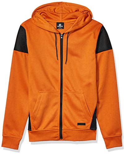 Southpole Men's Tech Fleece Hooded Tops (Full-Zip, Pullover), Rust Neo, Large
