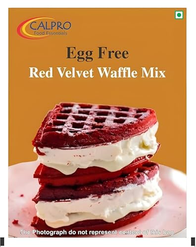 Image of Calpro's Red Velvet Waffle Mix - 1KG: for Baking | Crunch And Crust, Sweet Falvour ! High Protein! Ready in 40 Min ! Melt-In-Mouth -100% Vegetarian ! Cake Mix 1KG